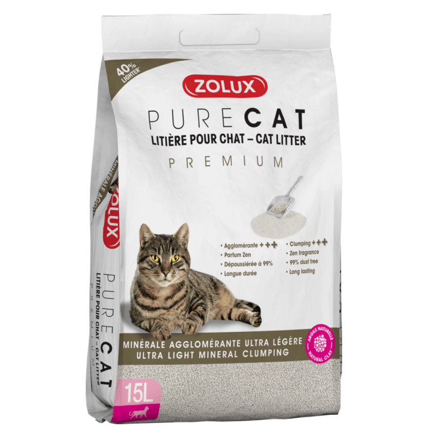 Zoolux purecat minerale ghiaia che sbatte 15l