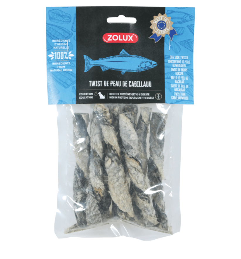 Twist Zolux en cuir de morue 70 g - délicatesse naturelle