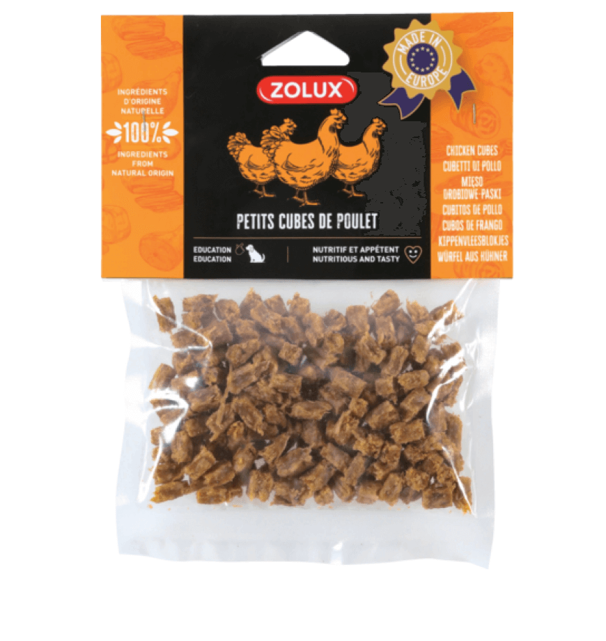 Cubi di pollo Zolux piccoli 100 g - delicatezza naturale