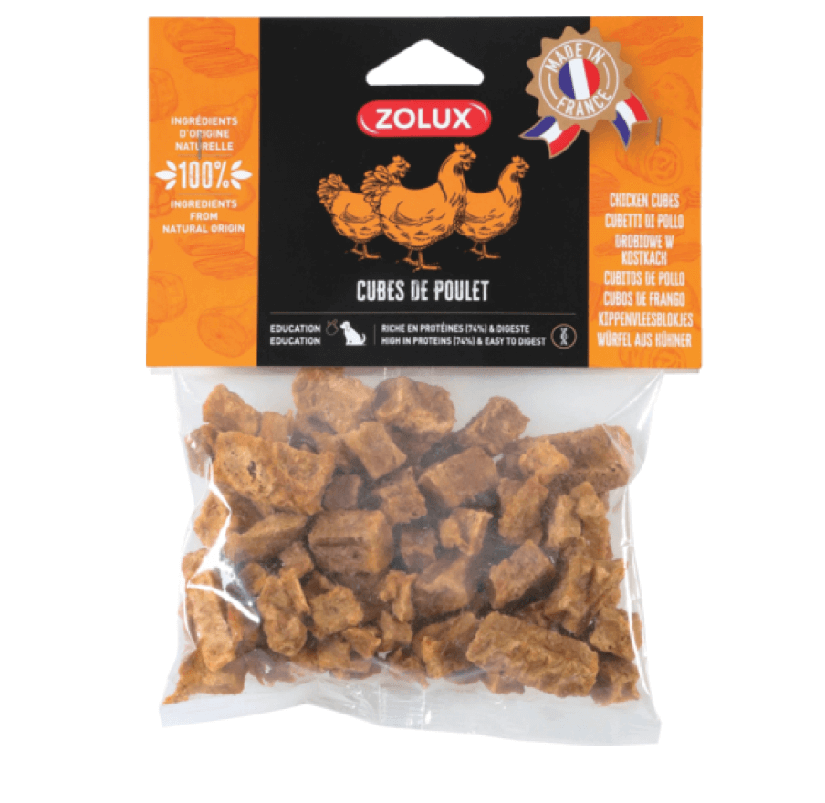 Zolux Delicatura naturale per cubetti di quaglia per cani grandi 150 g
