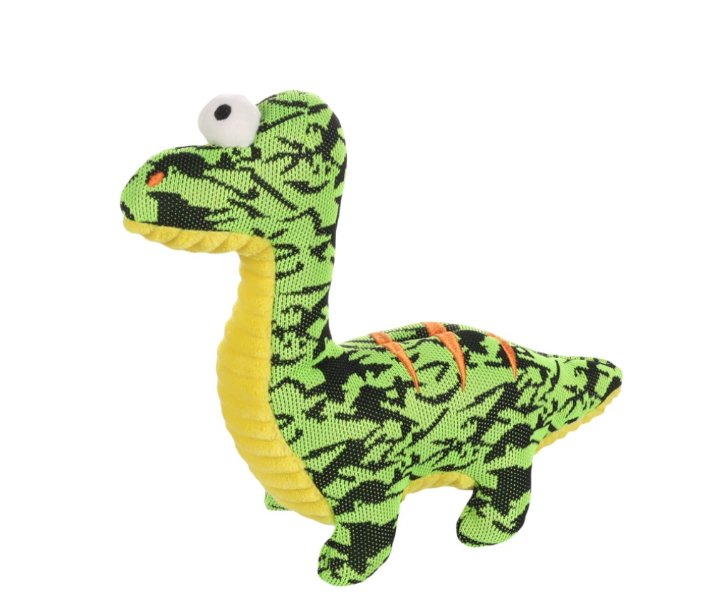 Flamingo Wilda - Un dinosaure vert avec une pipe pour un chien