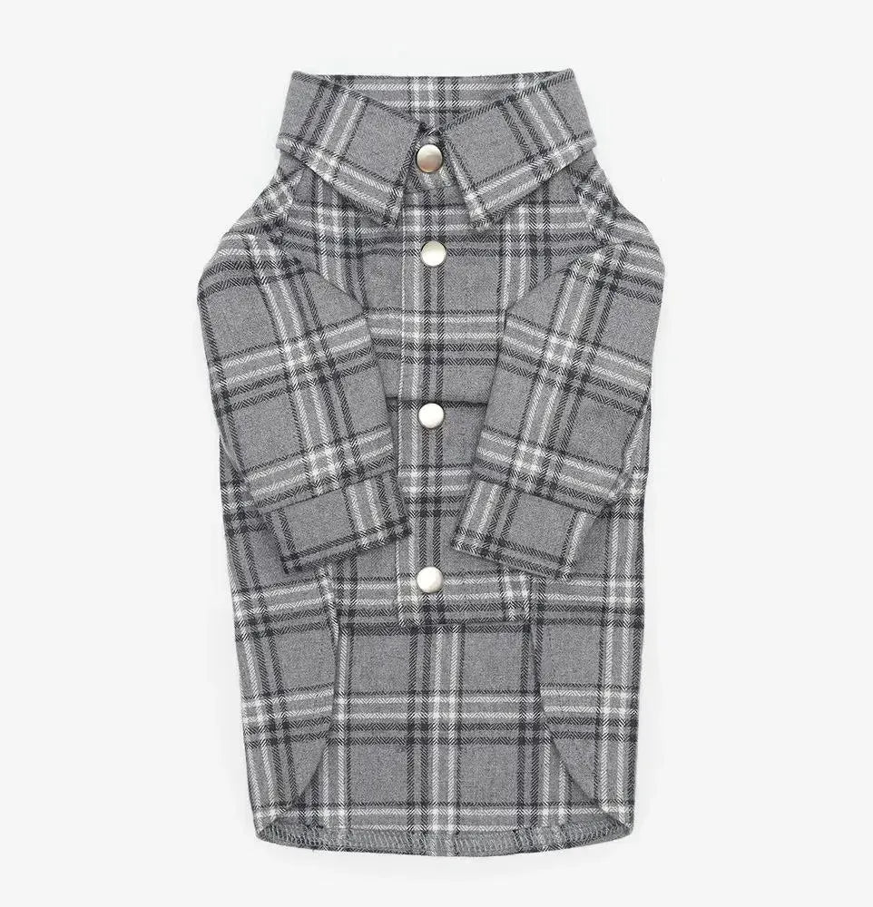 Camicia a strisce PSA - cucitura a mano grigio 100% di cotone