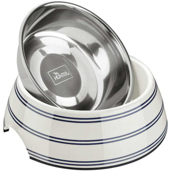 Hunter Melamine Bowl Silda White für einen Hund