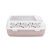 Delio litter box with frame and print 50×38 cm lilac/white