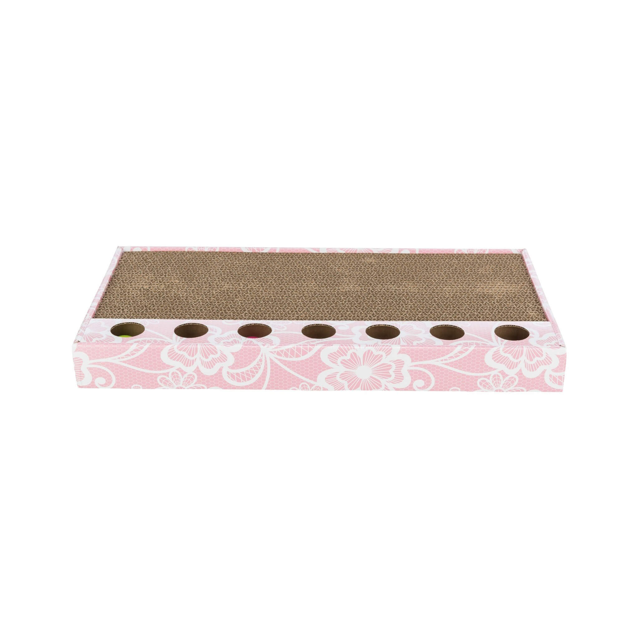 Cardboard scratching post with cat toys 48×25 cm