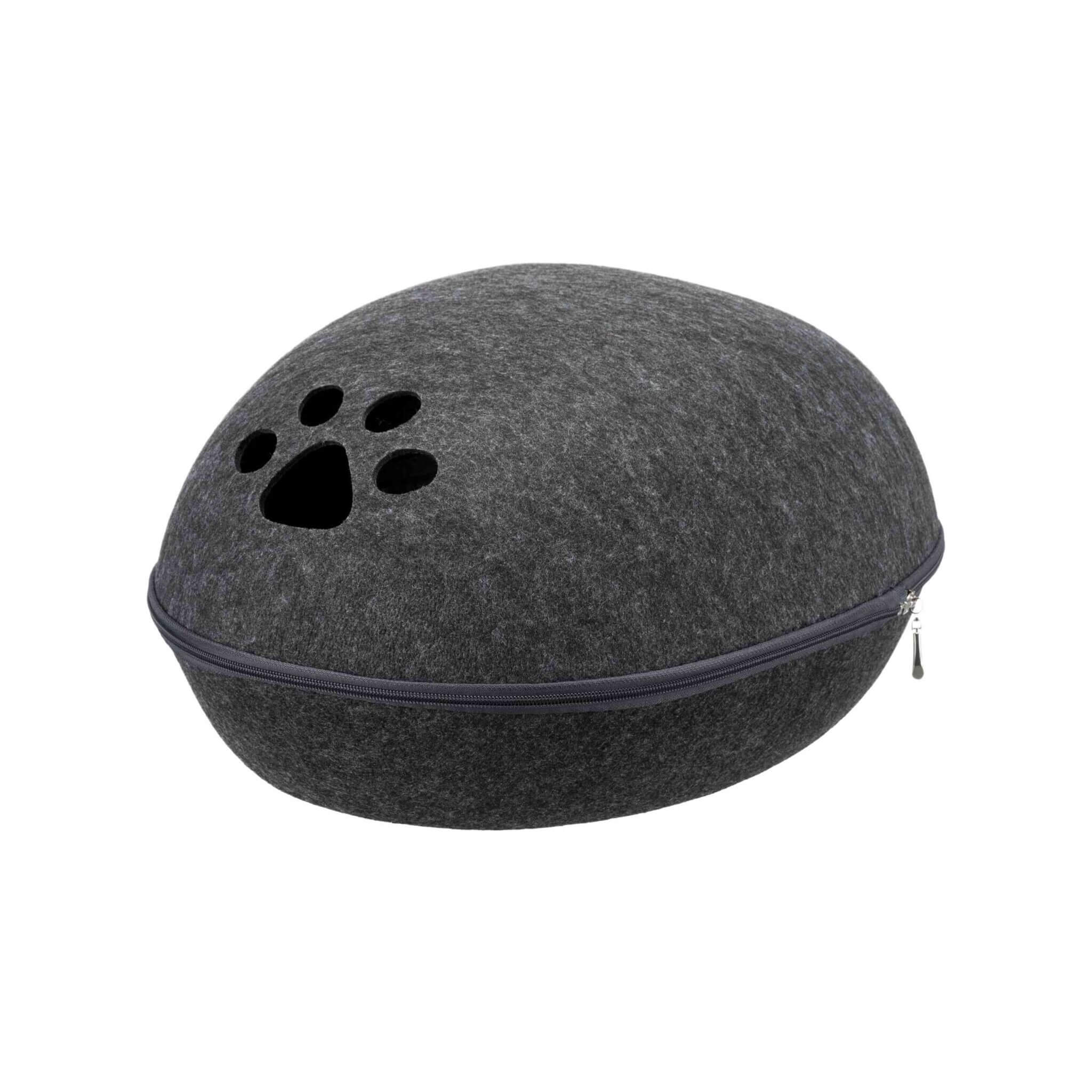 Liva bed closed, felt, anthracite, 40 × 24 × 47 cm
