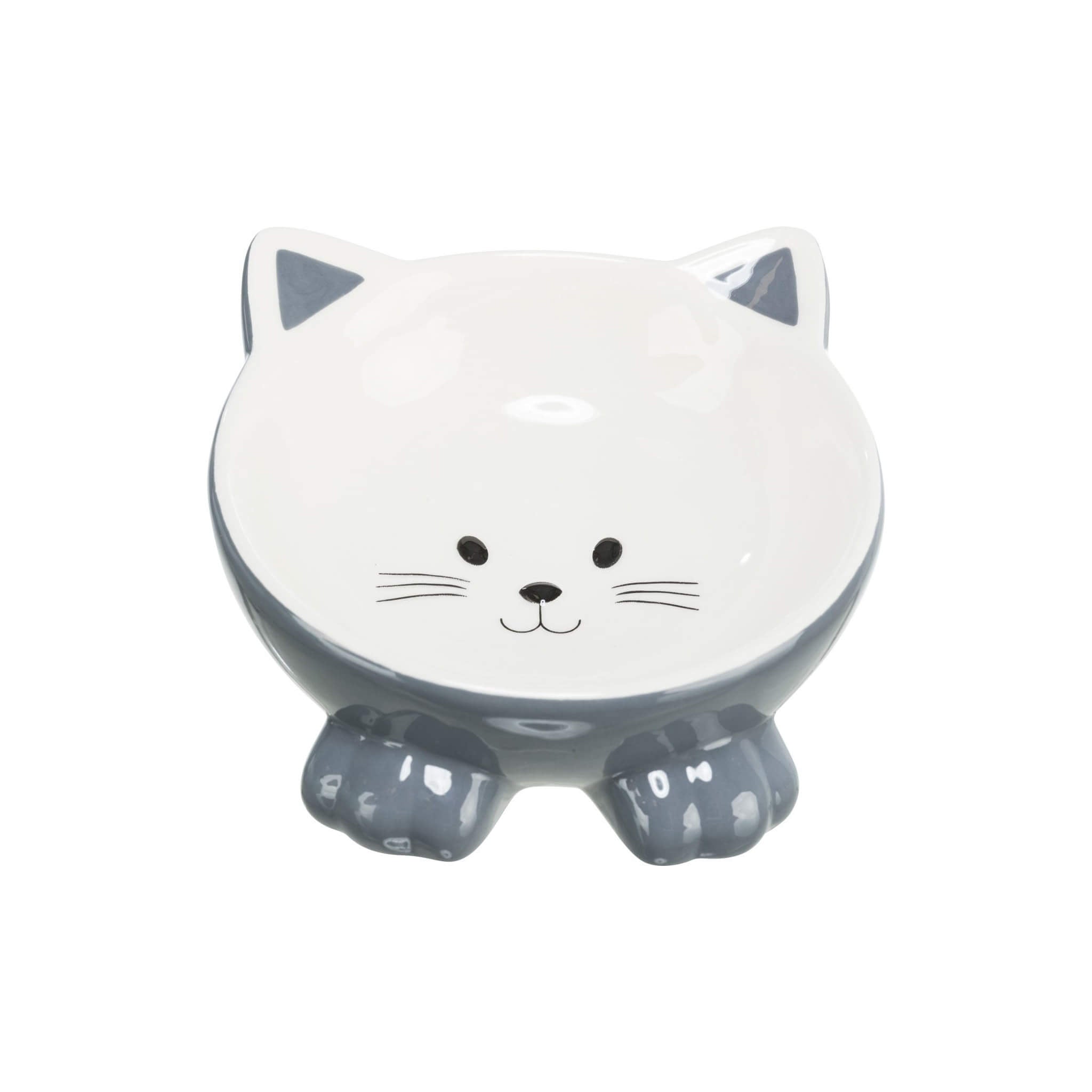 Tazón de cerámica gris para gato 0.15 L - alto