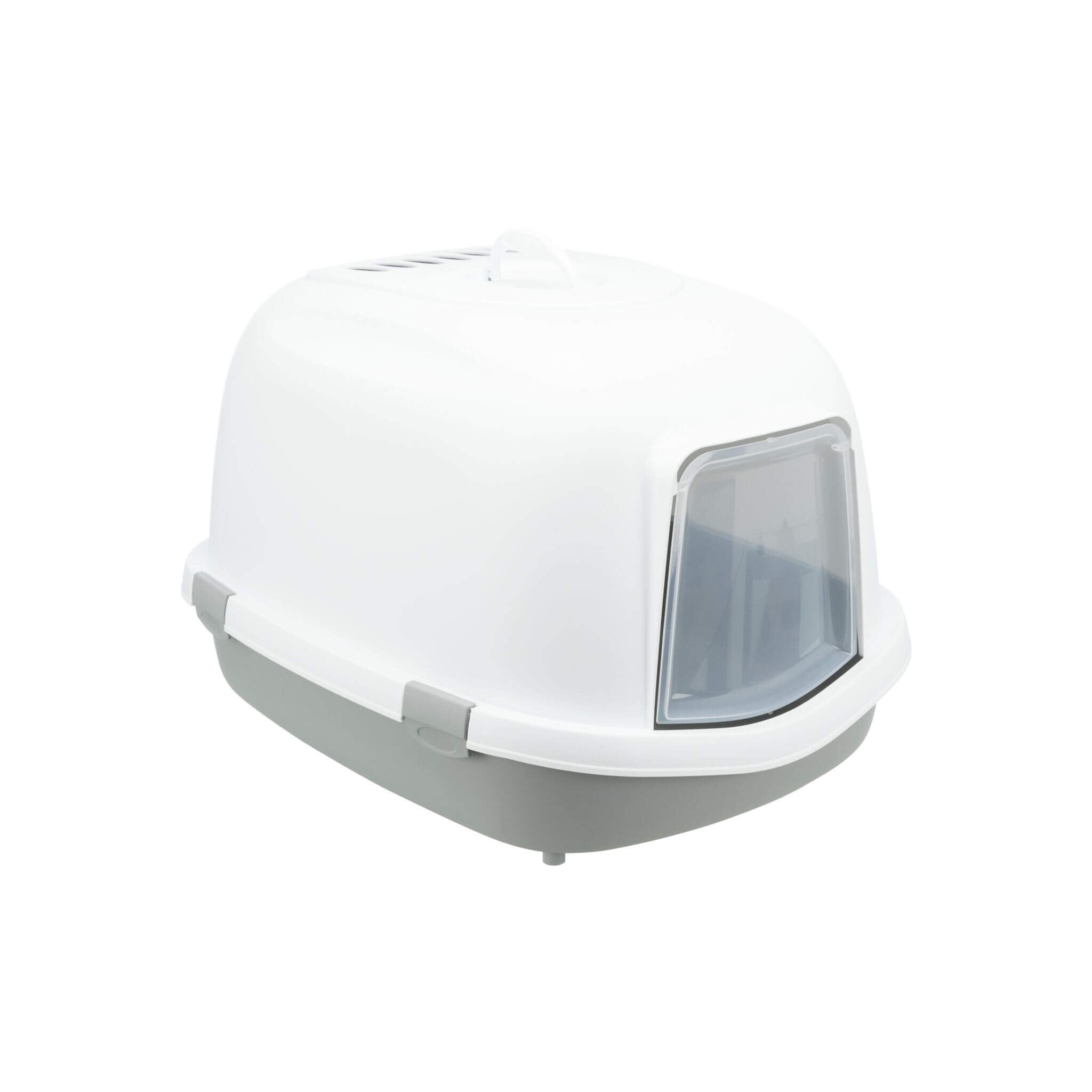 Primo XXL – covered litter box 71 cm with filter, white and gray