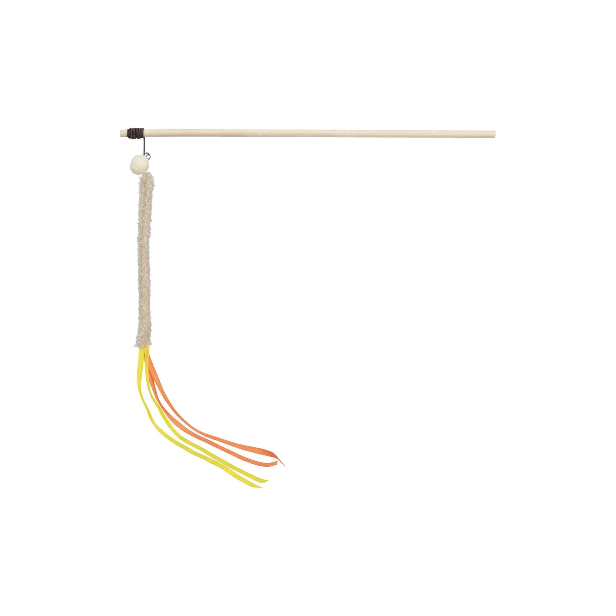 Une tige pour un chat avec une plume - plastique, peluche, bois - 40 cm